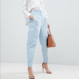 ASOS Tailored Clean High Waist Linen Peg Pants
